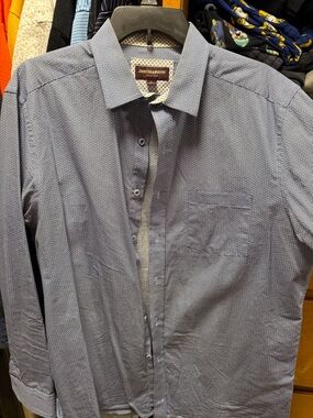 Johnston & Murphy Men's Navy Microdot Dress Shirt